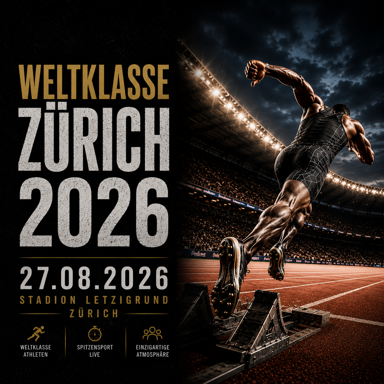 Weltklasse Zürich – Top-Sitzplätze Block 9, Athleteneingang (27.08.2026)