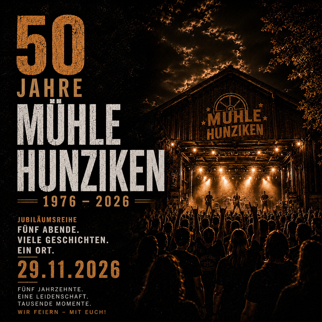 50 Jahre Mühle Hunziken – Das grosse Jubiläumsfest (29.11.2026)