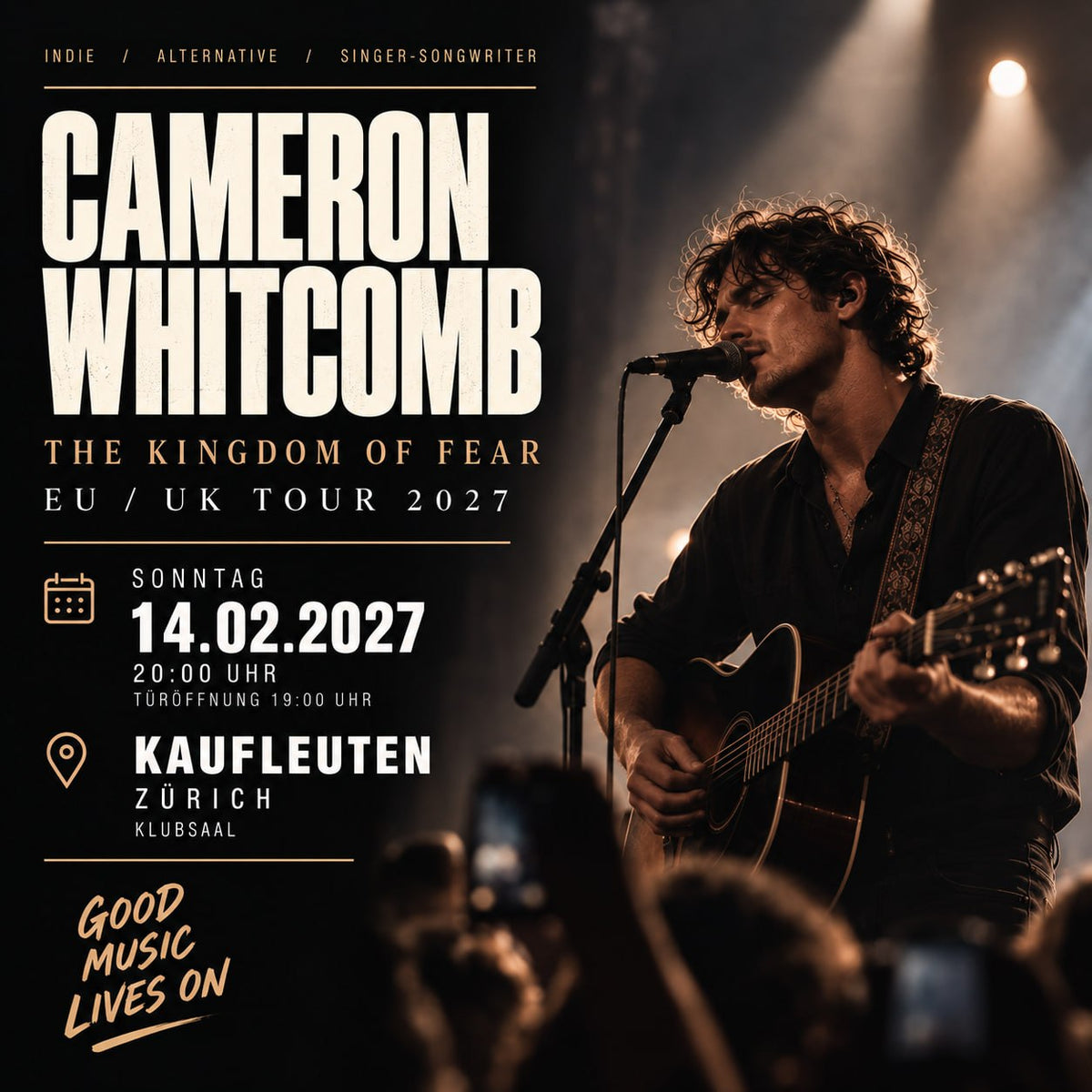 Cameron Whitcomb – Live im Kaufleuten Zürich (14.02.2027)